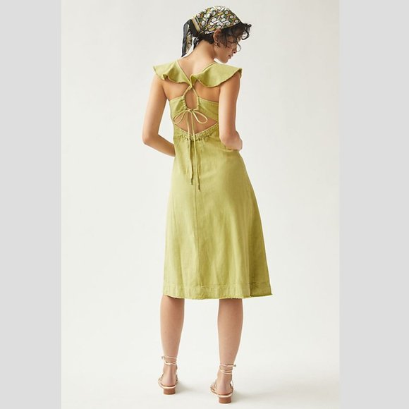 Anthropologie Pilcro Flutter Sleeve Midi Dress size M - Picture 2 of 4